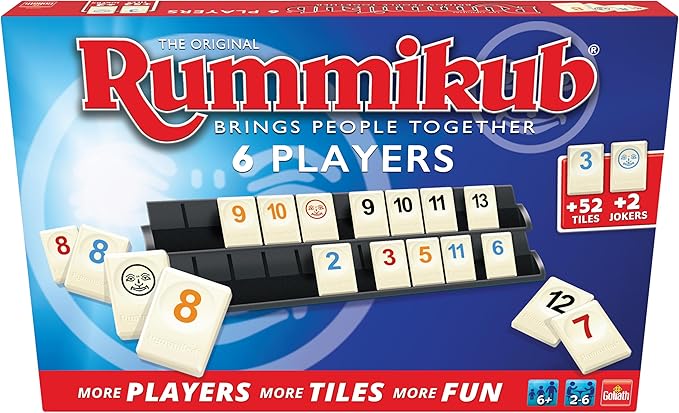 Rummikub Original 6 Jugadores, Juego De Mesa A Partir De 6 Años, Juegos De Mesa Adultos Y Niños, Juego Estratégico De Fichas, Juego De Números De Estrategia Para De 2 a 6 Jugadores oferta Amazon