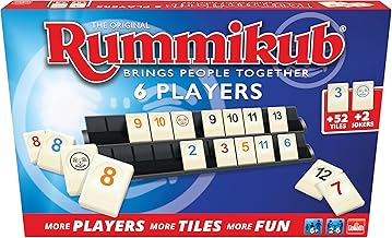 Rummikub Original 6 Jugadores, Juego De Mesa A Partir De 6 Años, Juegos De Mesa Adultos Y Niños, Juego Estratégico De Fichas, Juego De Números De Estrategia Para De 2 a 6 Jugadores