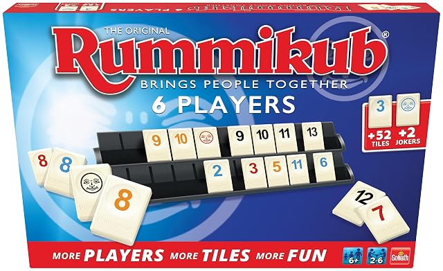 Rummikub Original 6 Jugadores, Juego De Mesa A Partir De 6 Años, Juegos De Mesa Adultos Y Niños, Juego Estratégico De Fichas, Juego De Números De Estrategia Para De 2 a 6 Jugadores