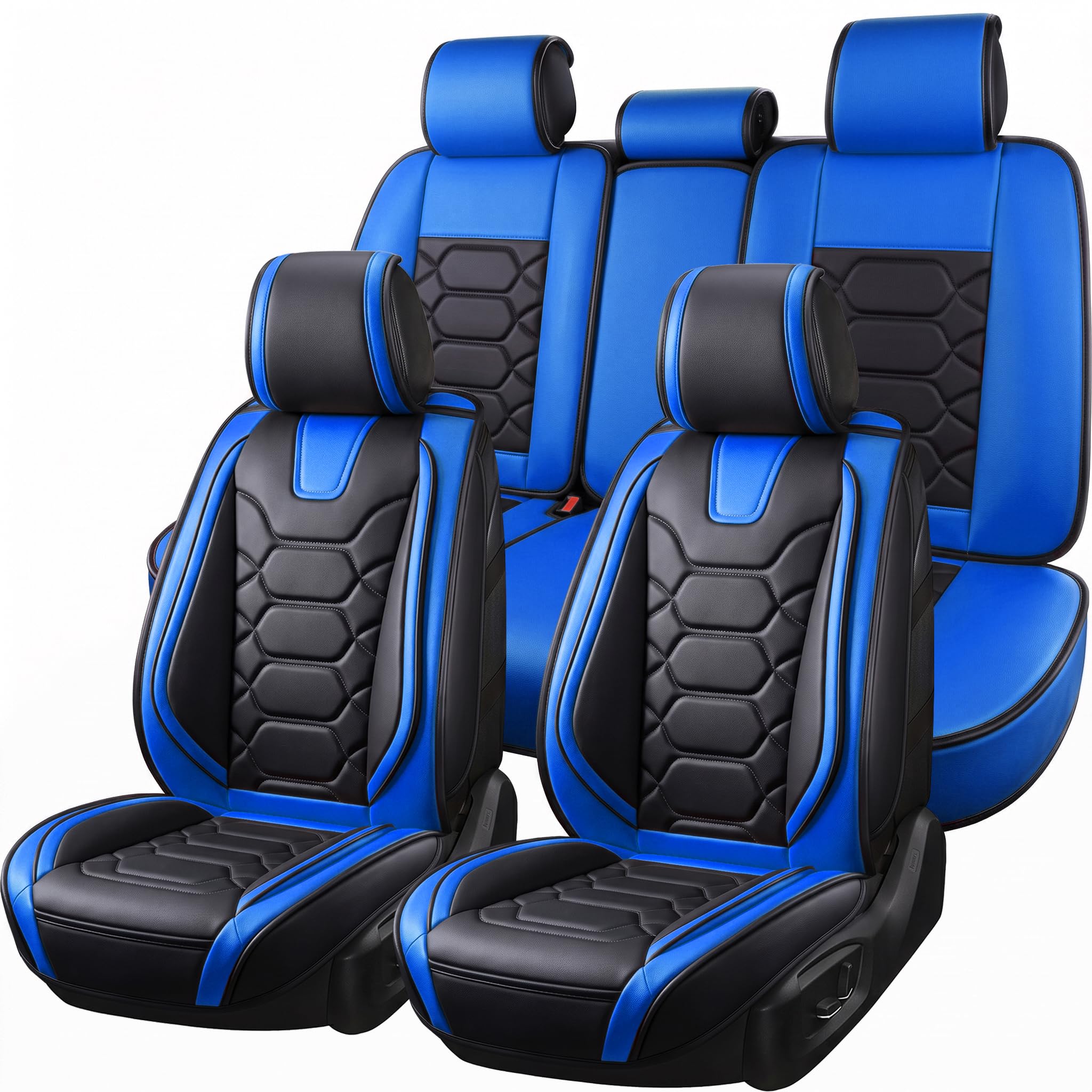 OASIS AUTO Car Seat Covers Full Set, Waterproof Faux Leather Seat Covers for Cars Universal Fit for SUV, Truck, Sedan, Black Premium Car Seat Protector with Front & Back Cushions — Amazon image 20