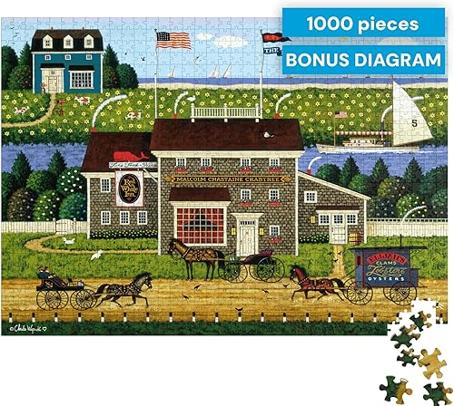 Vista 80 de Buffalo Games - Charles Wysocki - Witch's Bay - Rompecabezas de 1000 piezas para adultos - Rompecabezas desafiante perfecto para noches de juego