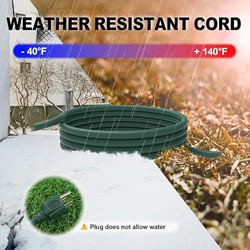 Miniatura 59 de EP Cable de extensión para exteriores de 10 pies con 3 tomas de corriente eléctrica, cable verde SJTW de 16/3 con enchufe a tierra de 3 clavijas