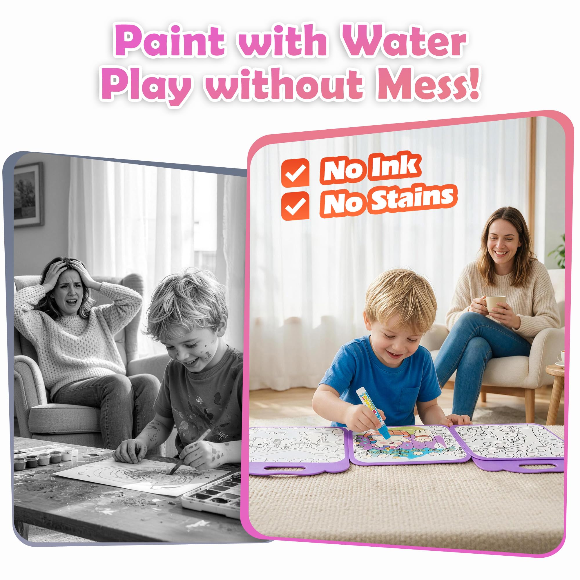 Water Coloring Books for Toddlers - 3 Pack! -2