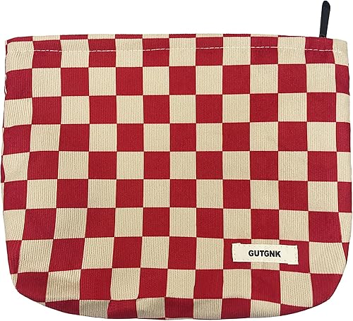 Miniatura 7 de Bolsa de maquillaje para mujeres, bolsa de cosméticos de pana con diseño estético, bolsa de mano para damas, estuche para lápices para niñas, lindo