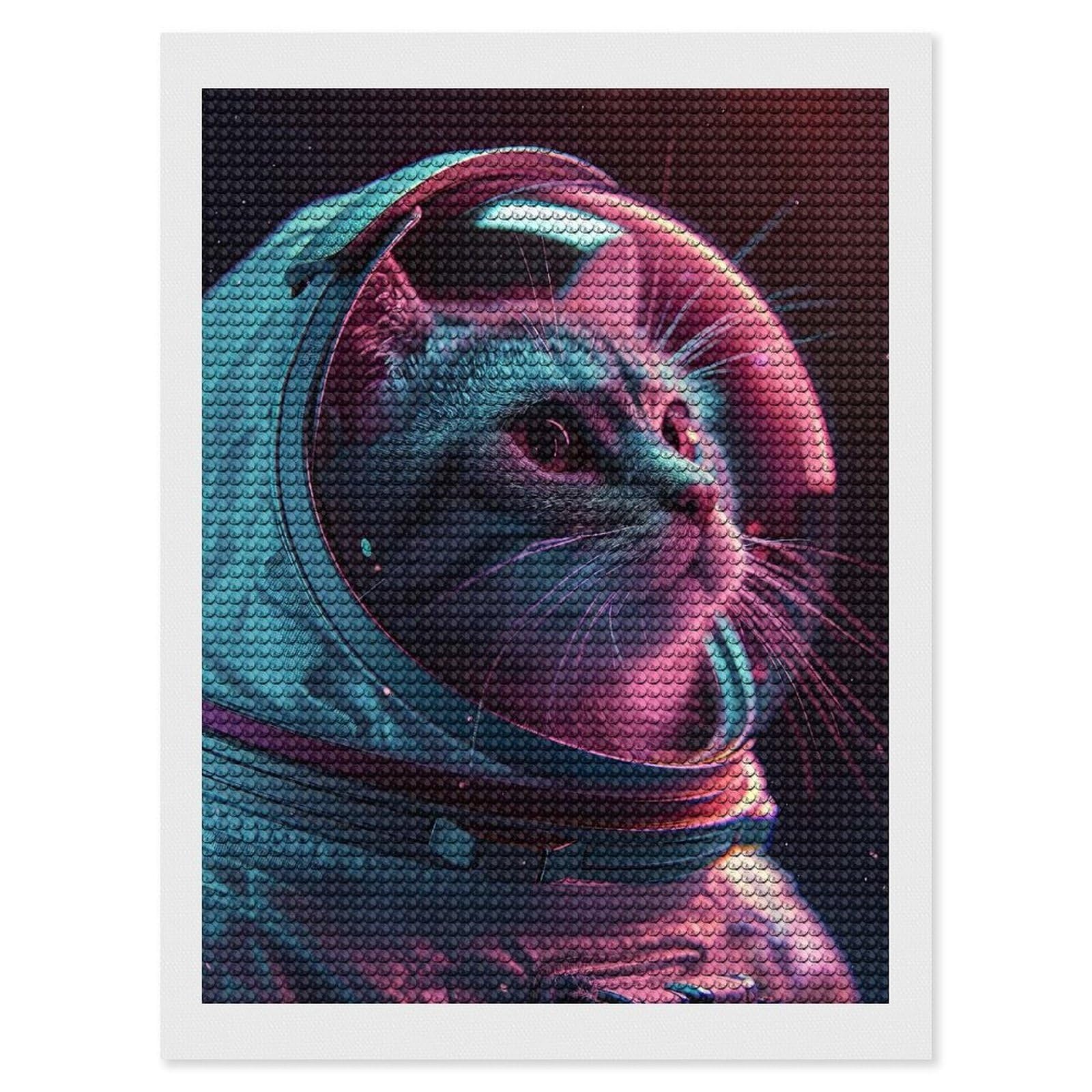 Junmoney Scottish Fold Diamond Art Kit 12"x16", Modern Decor, Farmhouse Decor, Home Wall Art, Festive Craft Gift, Handmade Wall Decor