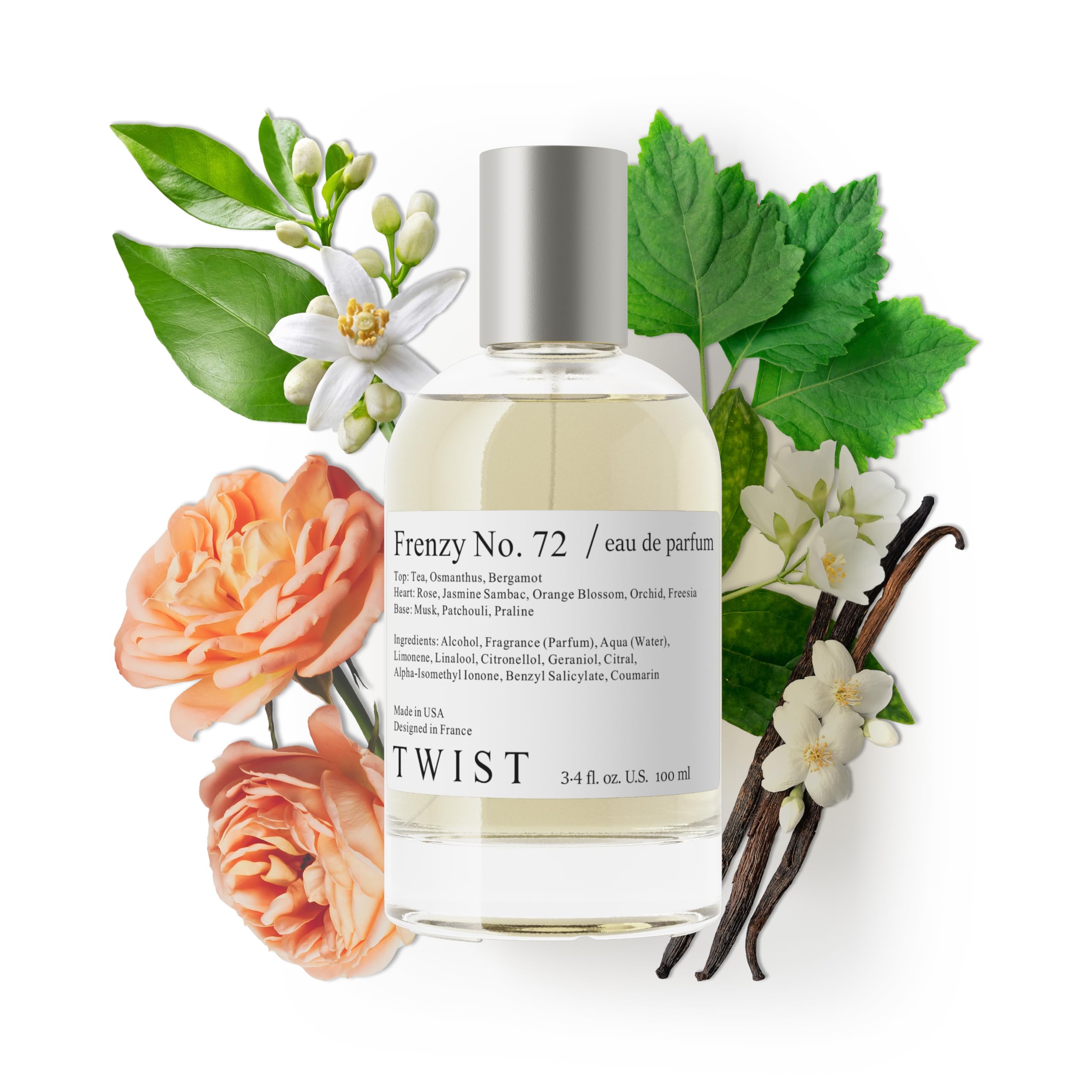 Twist Frenzy No. 72 Perfume for Women Inspired by V&Rolf's Flower Bomb | Women's Eau de Parfum Spray with Floral & Vanilla Notes - Gift for Her - Vegan, Paraben & Phthalate Free - 3.4 oz Frenzy No. 72 - Inspired by Flower Bomb 3.4 Fl Oz (Pack of 1)