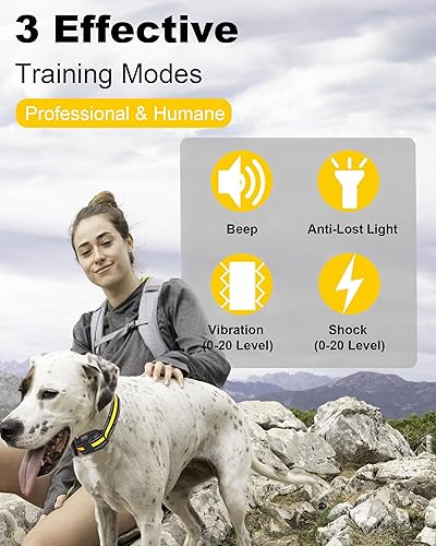 Miniatura 2 de Collar de choque para perro, collar de entrenamiento para perros con control remoto de 3300 pies, collar de entrenamiento electrónico recargable