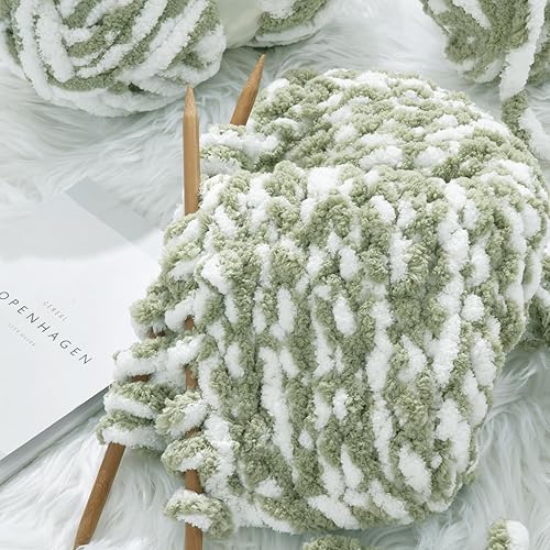 Miniatura 4 de HOMBYS Hilo de felpilla grueso para tejer a mano, hilo voluminoso grande, hilo grueso para tejer, hilo grande suave y ligero, hilo gigante para