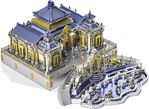 Piececool Rompecabezas de metal 3D, el antiguo palacio de verano, arquitectura tradicional china, kit de modelos de construcción para adultos,