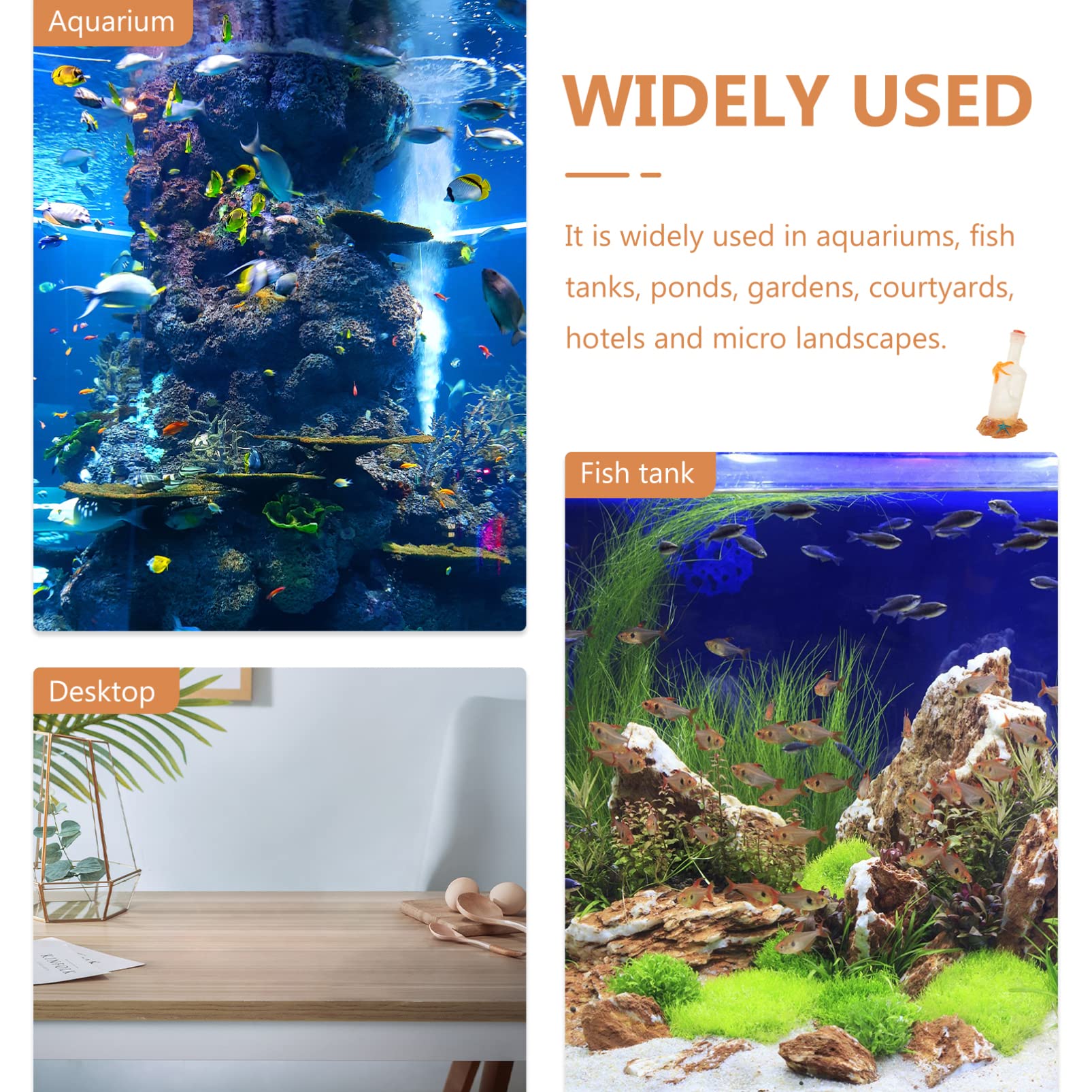 Happyyami 5piezas Figurita Decorativa De Acuario Botella Simulada Adorno Acuático De Resina para Peceras y Decoración Submarina Accesorio Artístico para Tanques De Peces