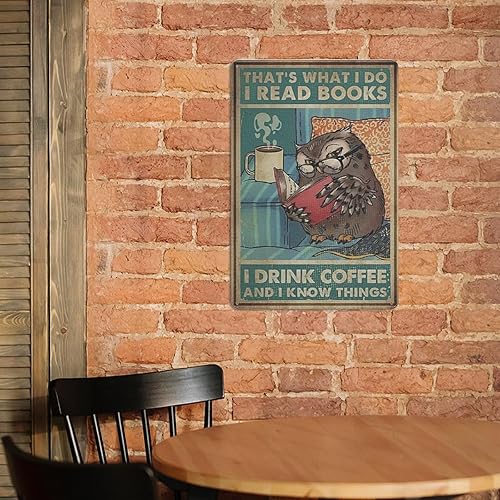 Miniatura 5 de GOPUTRYEN Póster vintage con texto en inglés «That's What I Do I Read Books I Drink Coffee and I Know Things», póster vintage con texto en inglés