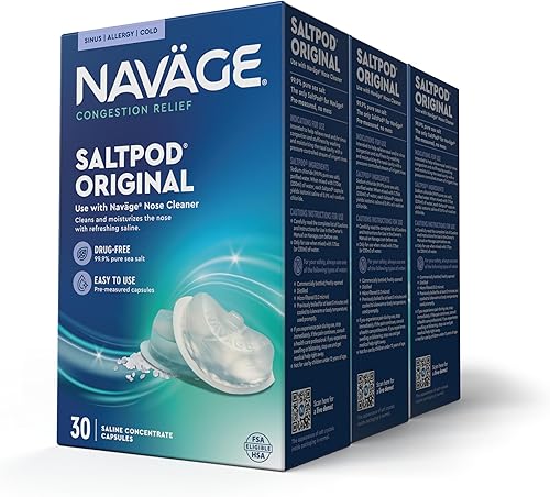 Navage Paquete de SaltPod 3 unidades de SaltPod de 30 paquetes 90 cápsulas de sal 4485 si se compra por separado