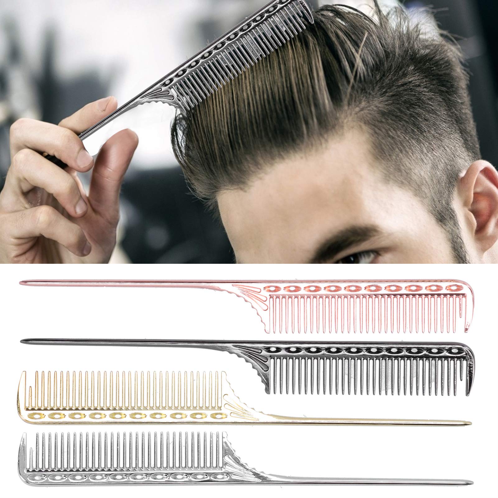 Peigne Blanc Professionnel Pointu - Réf P007 Pour Cheveux Longs 21 Cm