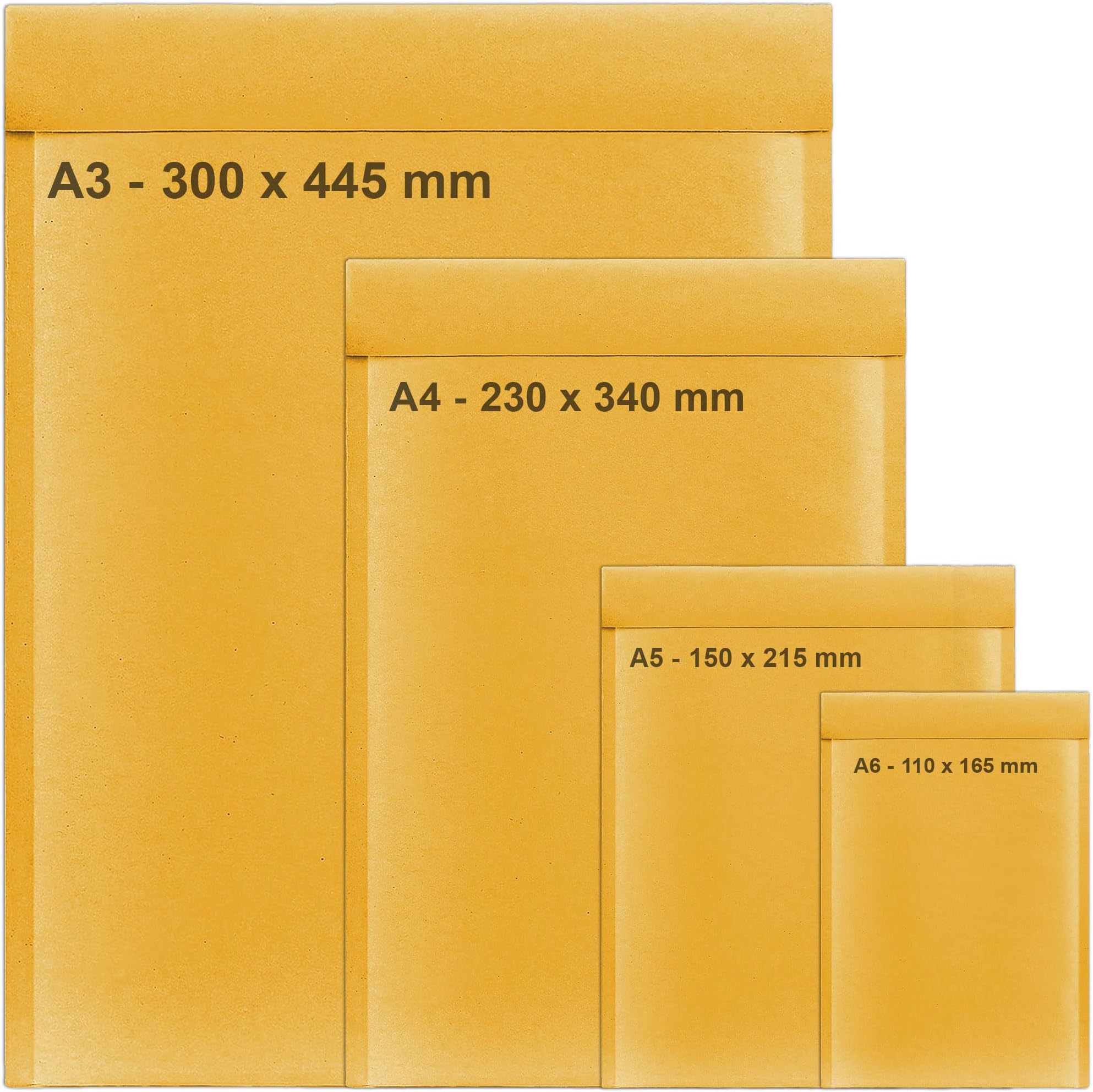 A3 A4 A5 A6 Mix Size Bubble Padded Envelopes for Packaging Postage Peel
