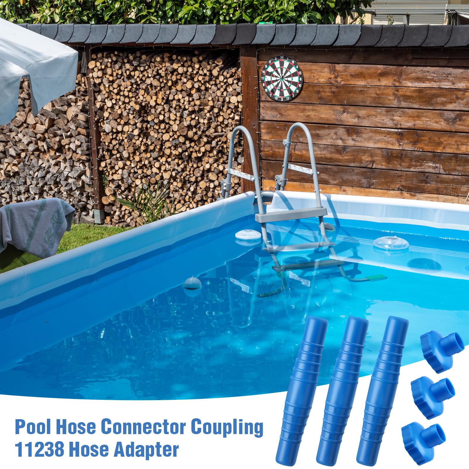 Kit de 6 adaptadores de manguera de piscina, adaptador B de manguera 11238 y acoplamiento de conector de manguera de 1-1/4 pulgadas o 1-1/2 pulgadas para limpiador de piscina, filtro de