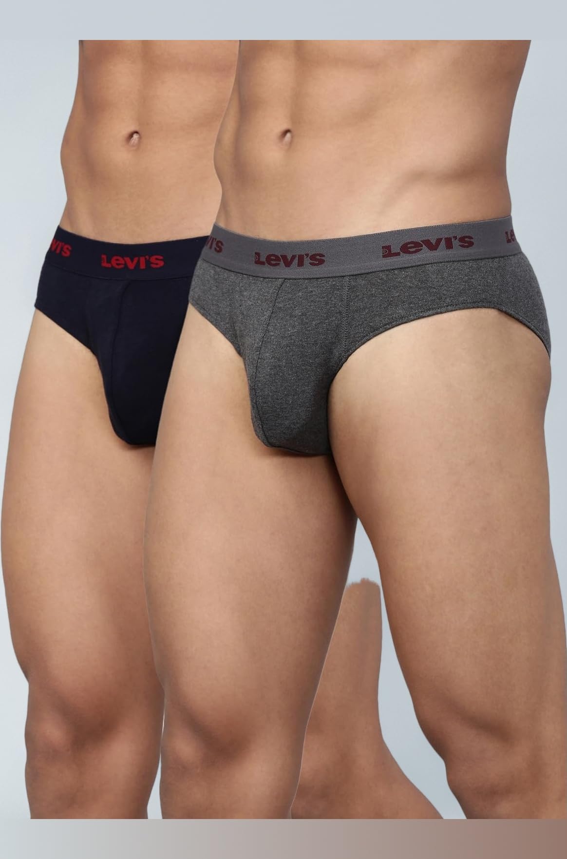 002 Men's 100% Pure Cotton Solid Brief - Low-Rise, Outer Elastic Waistband (Pack of 2)