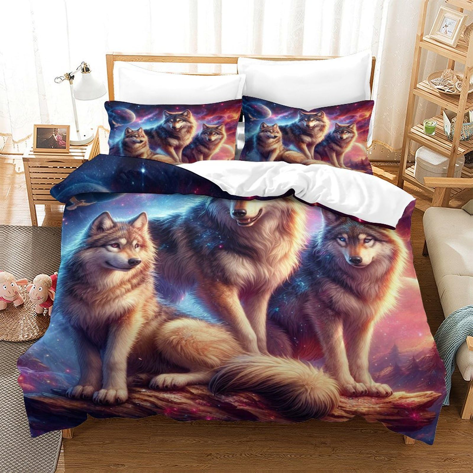 Housse de couette loup sauvage pour des nuits douces pleines d'aventures imaginaires