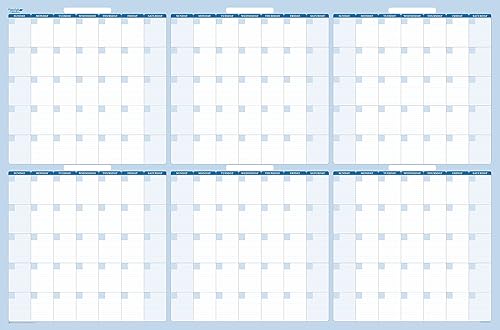 PlanetSafe Calendars - Agenda de pared borrable en seco de 180 días, calendario borrable de 6 meses, planificador mensual grande, planificador disponible en Yaxa Colombia
