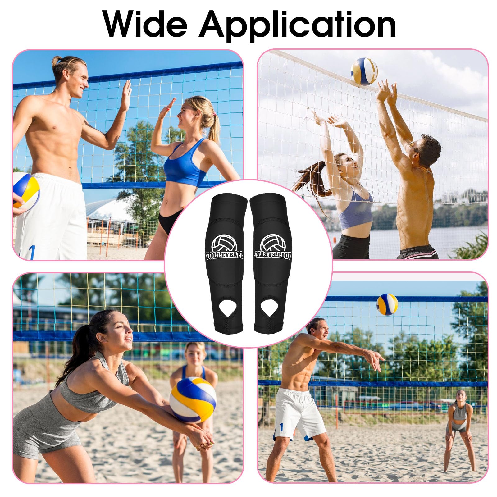 JIEYAO 1 par de protectores de brazo de voleibol, antebrazo con almohadilla de protección antideslizante y orificio para el pulgar, puños elásticos de voleibol para brazos, protección para antebrazos,