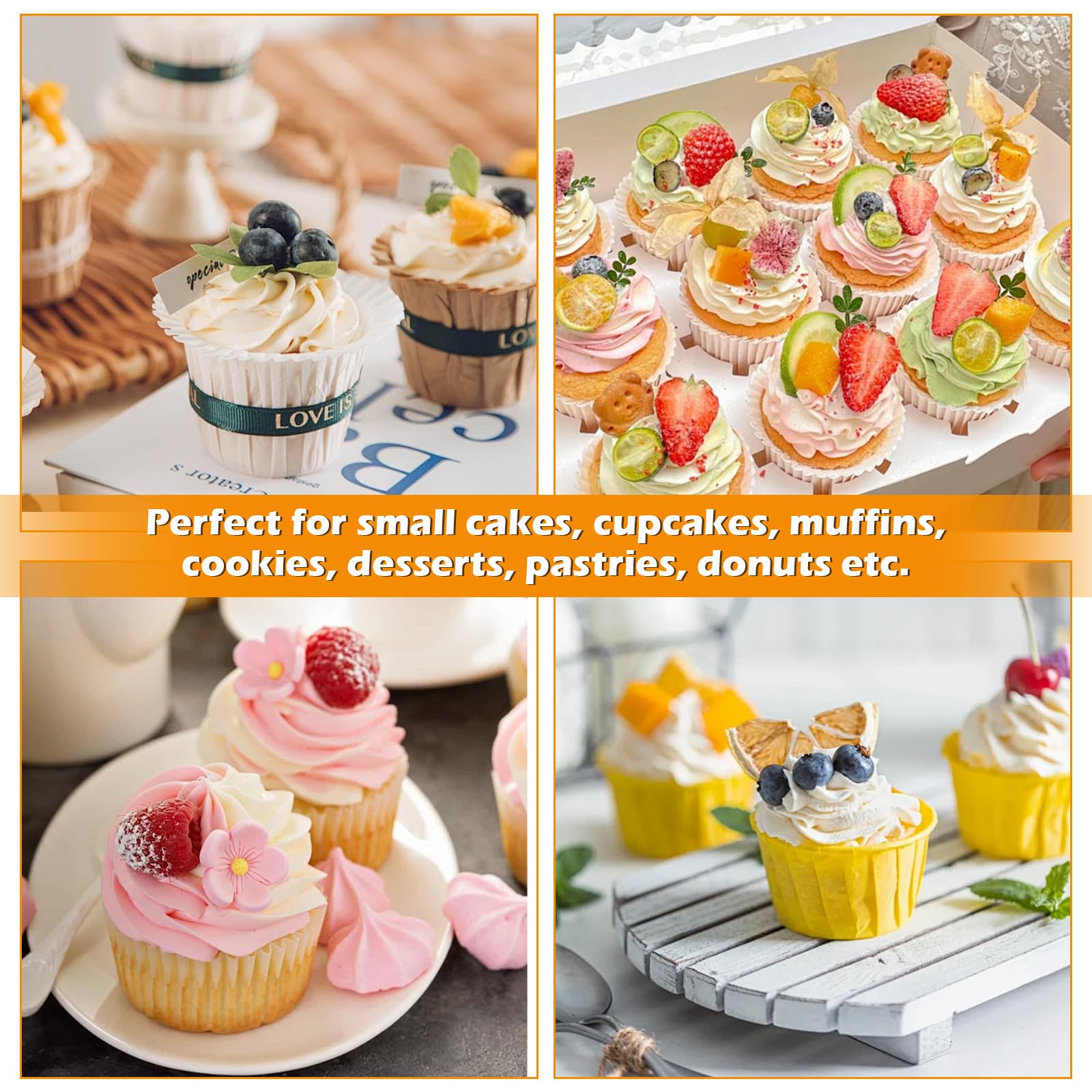 Confezione da 24 scatole per cupcake con 12 fori con finestra, 32 x 25 x 9 cm, scatole bianche per cupcake con spago e adesivi, porta cupcake con inserto per cupcake, biscotti, brownie,