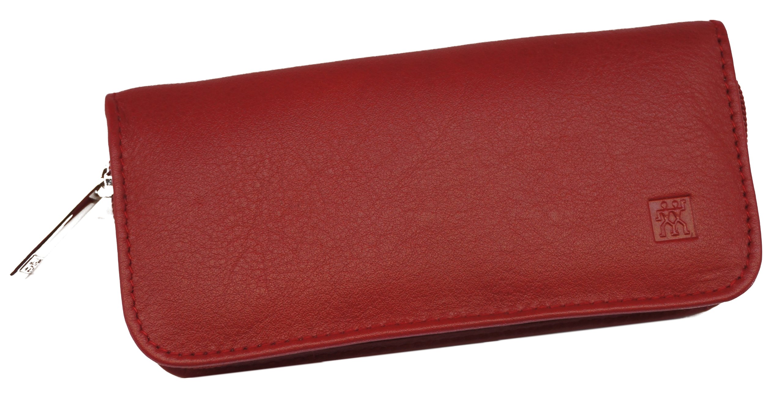 Zwilling 97247-035 Manicure-Etui (5-teilig), Leder-Reißverschluss-Etui (rot), Instrumente vernickelt