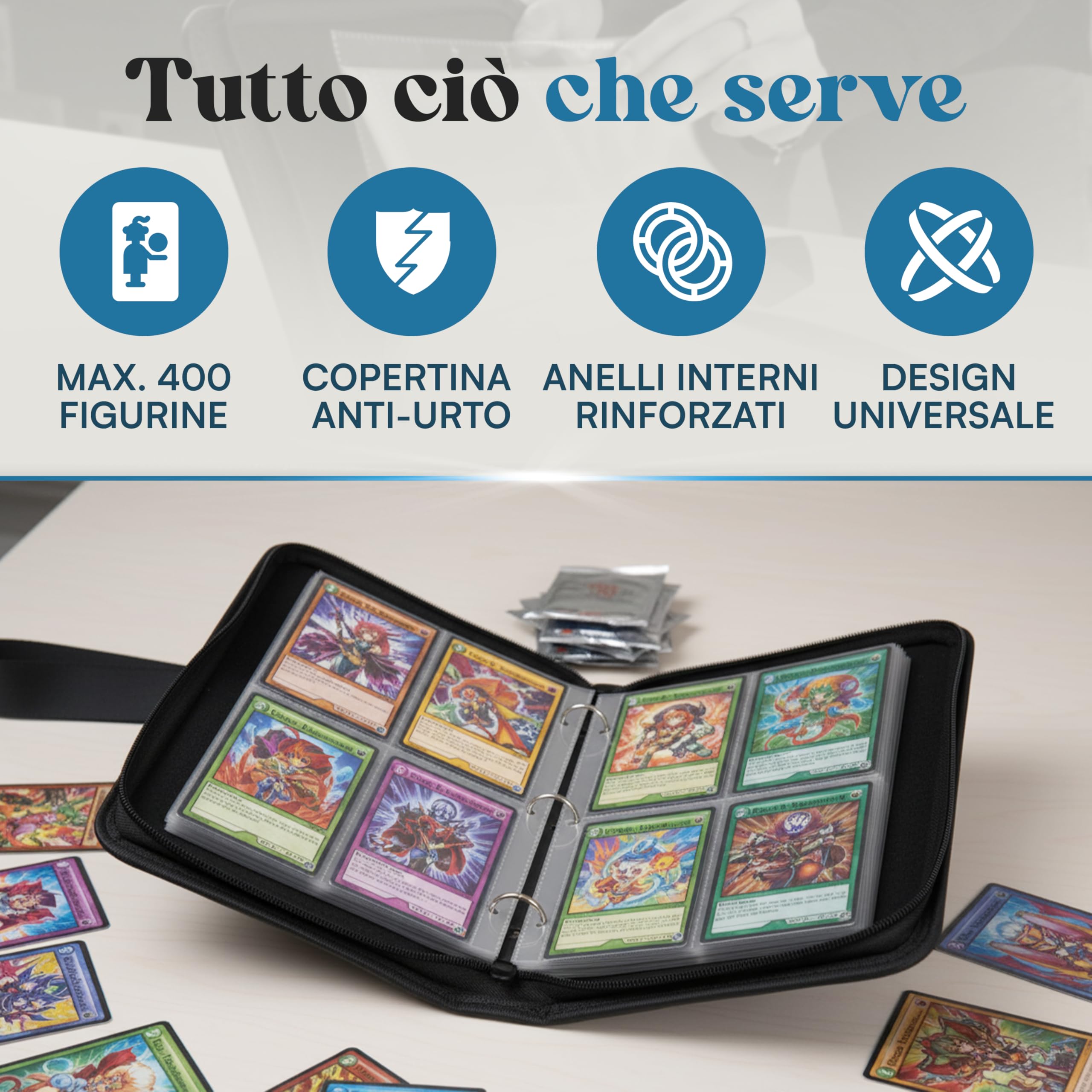 AlGuirnex Raccoglitore Per Carte Con Zip, 50 Fogli E 400 Tasche, Copertina In PU Rosa Con Fiori Di Ciliegio E Gatto