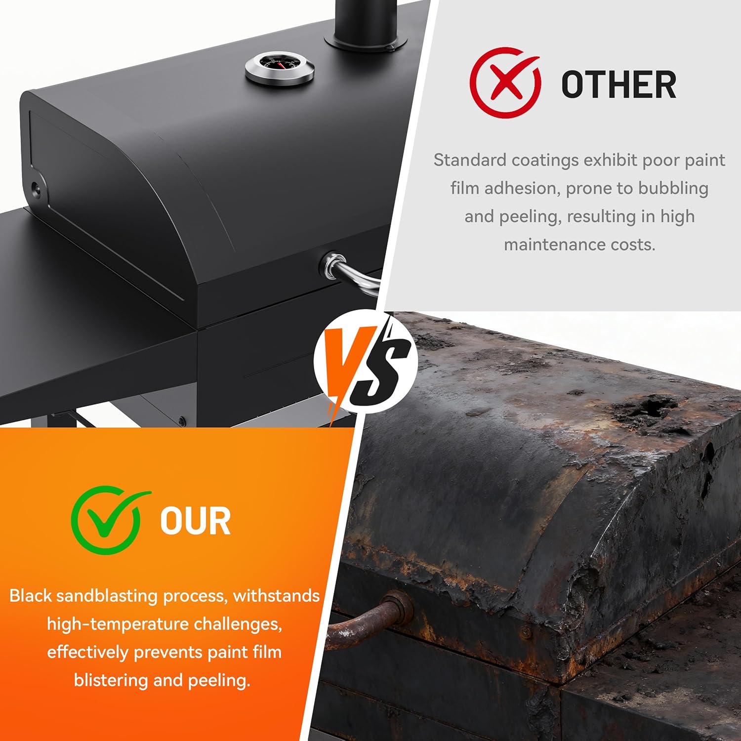 KEYO GRILL 20-Inch Heavy Duty Charcoal Grills, Adjustable Vent Outdoor BBQ Grill with Two Side Tables, Pullable Charcoal Ash Tray Portable Barbecue Grill for Backyard,Tailgating and Camping, Black