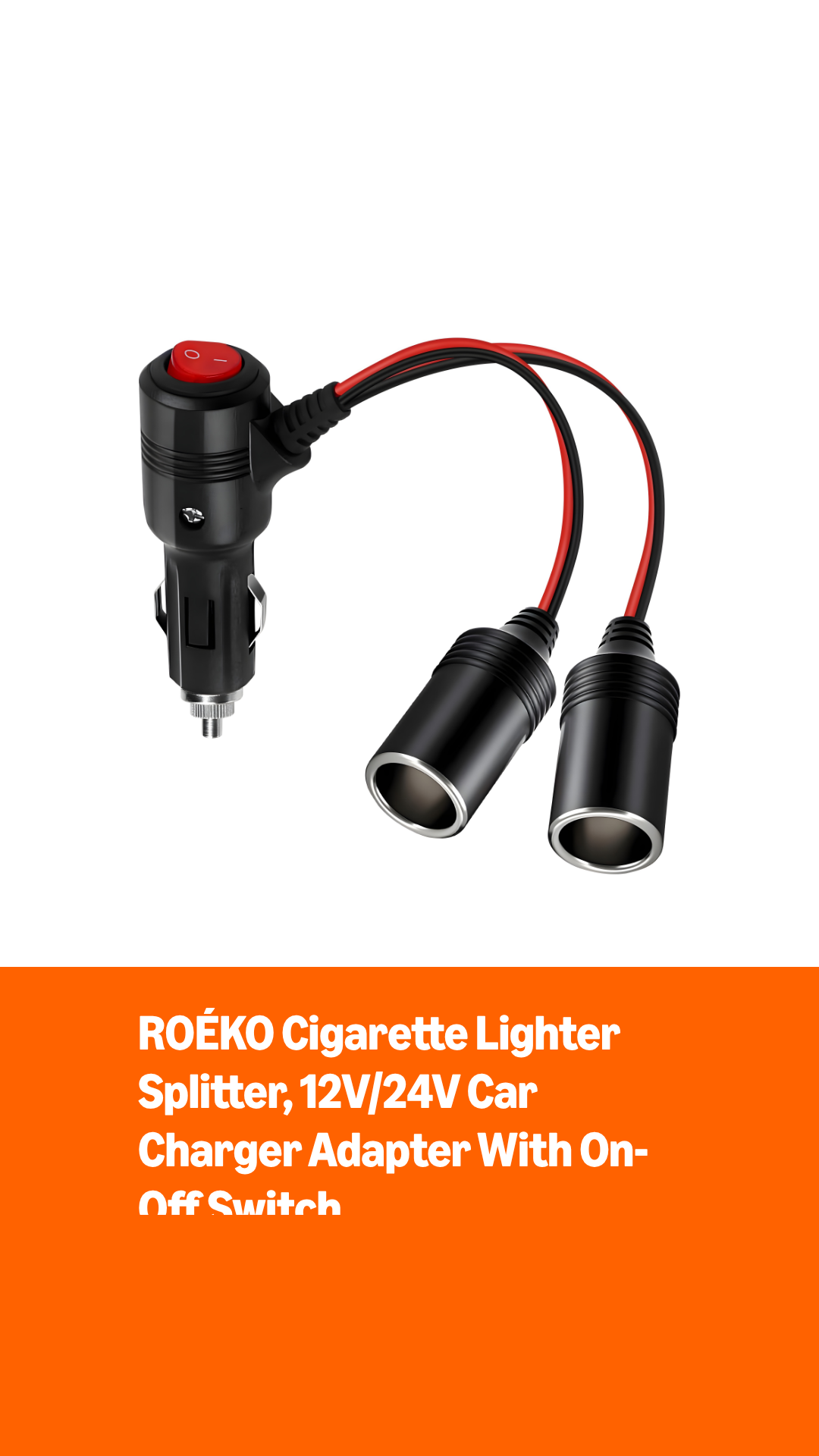 cigarette lighter splitter with on off switch 10Ft 12 VDC 10A Heavy Duty Adapter, On/Off + Positive Triggered Momentary Switch Charge cell phones 3-Socket Cigarette Lighter Adapter with