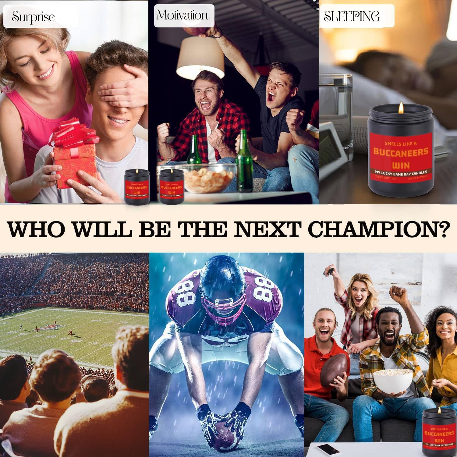 Smells Like A Buccaneers Win Scented Candle Football Themed Merch Fan Shop Men Women Sport Stuff Gear Decor Tampa Bay Team Accessorie Bf Boyfriend Naughty Weird Novelty Cool Special Present Funny Gift - Image 2