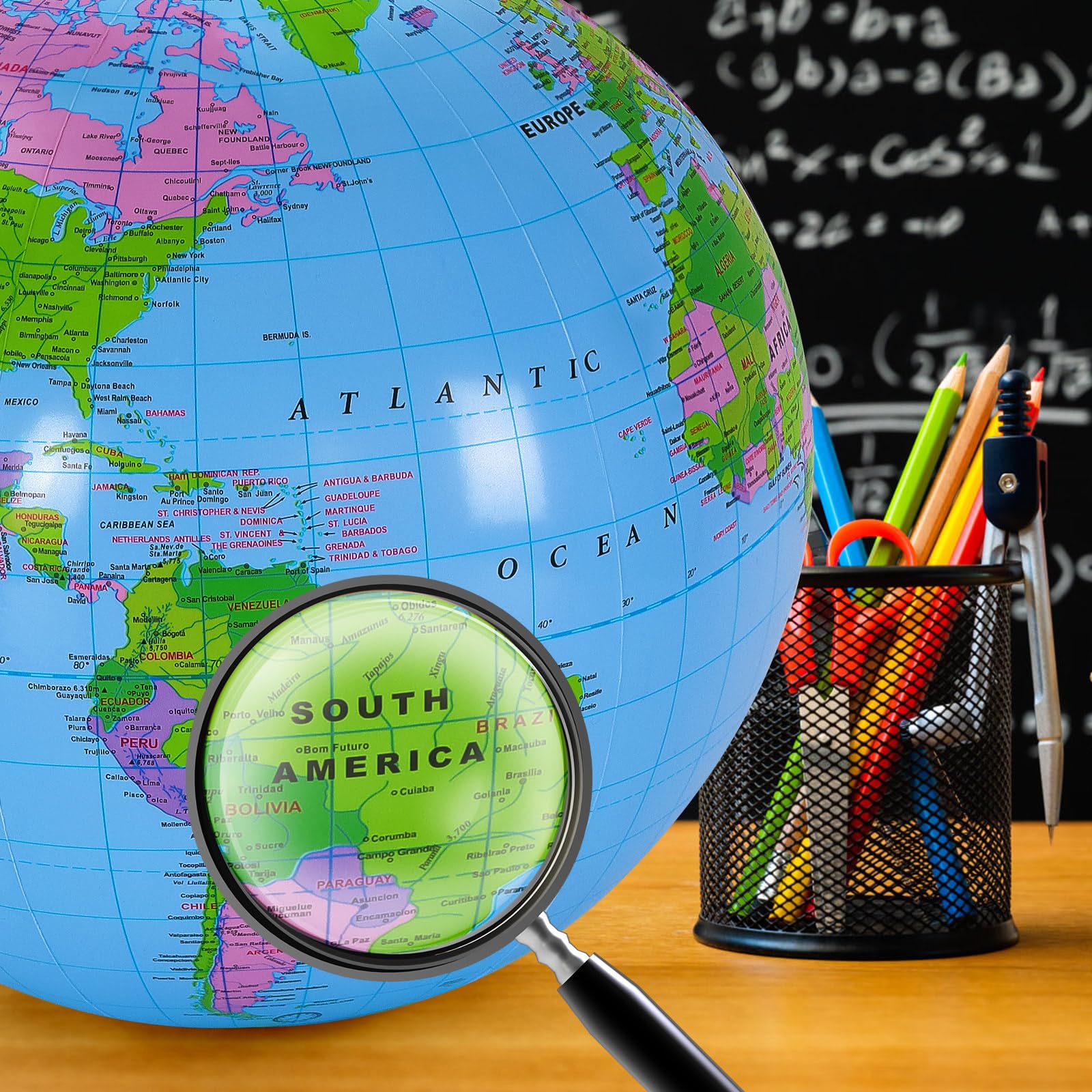 YOTHORN 4 Pcs 16 Inch Inflatable Globe,Blow up World Globe Beach Ball,Inflatable Earth Beach Ball for Beach Playing or Teaching,Party Bags,Summer Pool Party,PVC Material - Image 4