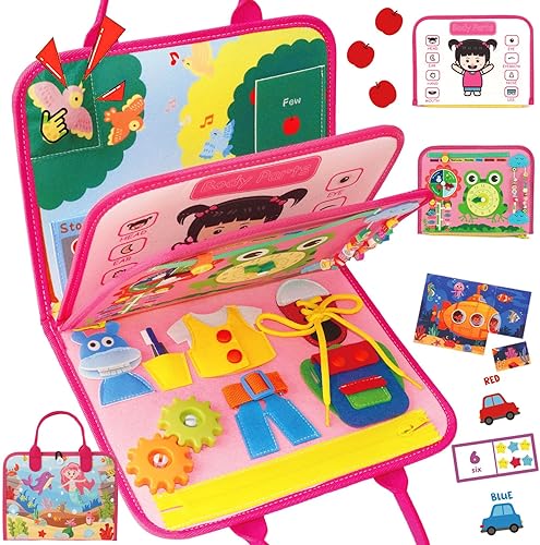 Miniatura 1 de Tabla de actividades para niños pequeños de 1, 2, 3, 4 años, juguetes sensoriales educativos Montessori para niños, viajes, libro silencioso, avión,