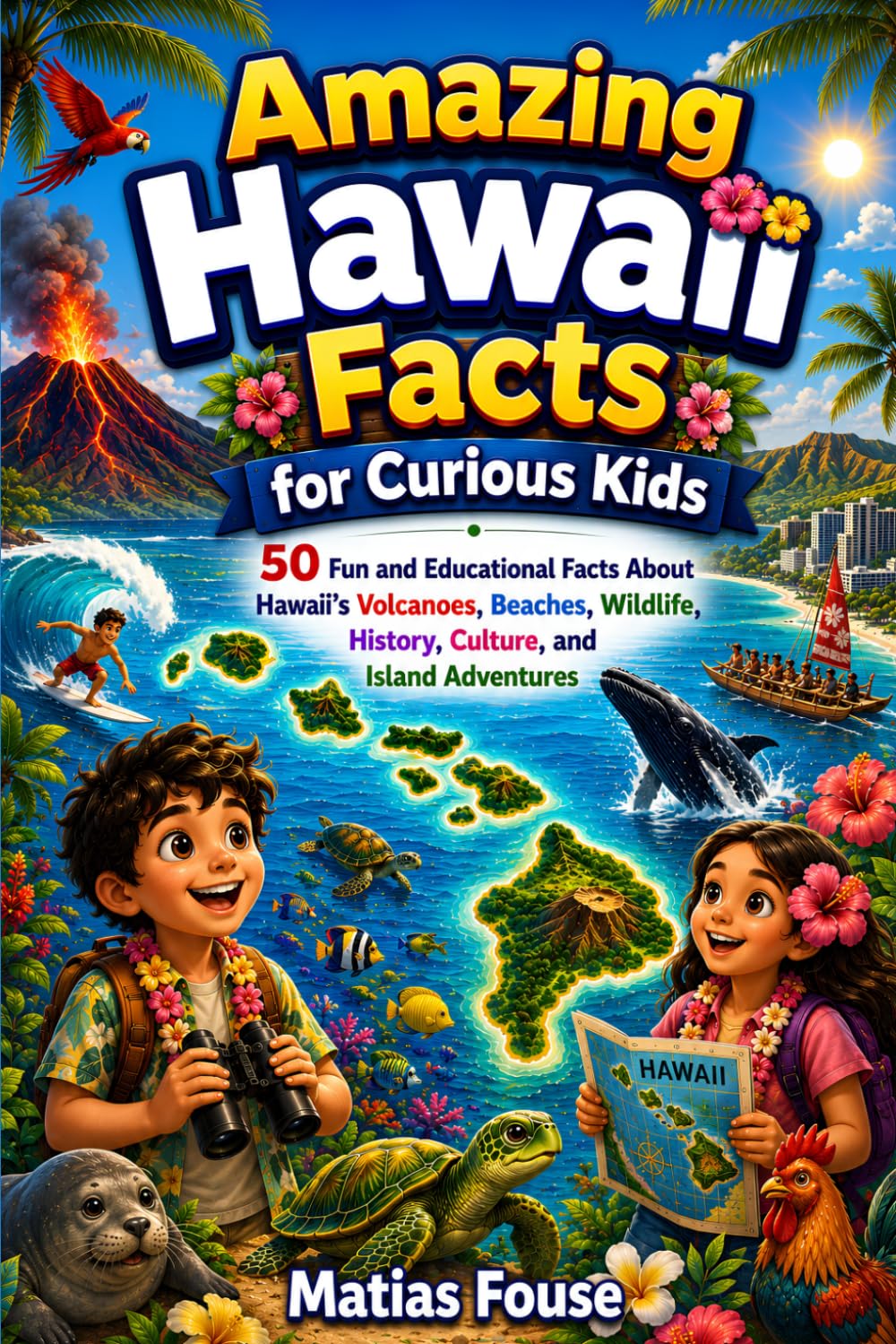 Amazing Hawaii Facts for Curious Kids: 50 Fun and Educational Facts About Hawaii's Volcanoes, Beaches, Wildlife, History, Culture, and Island Adventures