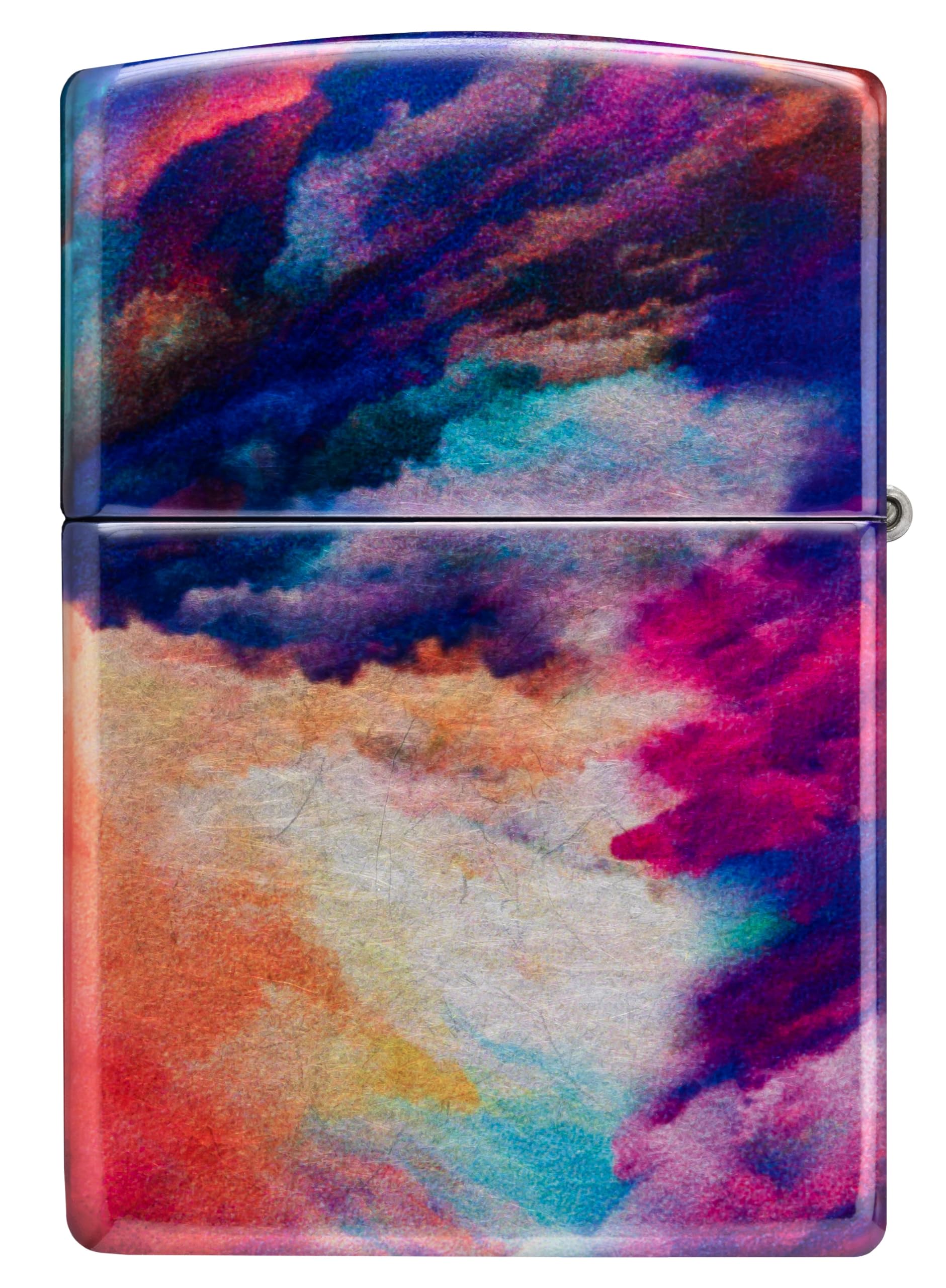 Zippo Sturmfeuerzeug - Tie Dye Multicolor - 540 Fusion Druck, Tumbled Chrome - Nachfüllbar - Wiederverwendbar - Windfestes Design - Geschenkbox - Made in USA
