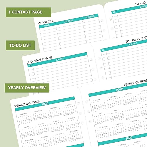 Miniatura 3 de Recambio de planificador mensual 2026-2027, insertos para planificador con 7 agujeros perforados, 5-1/2 x 8-1/2 pulgadas, enero 2026 a diciembre