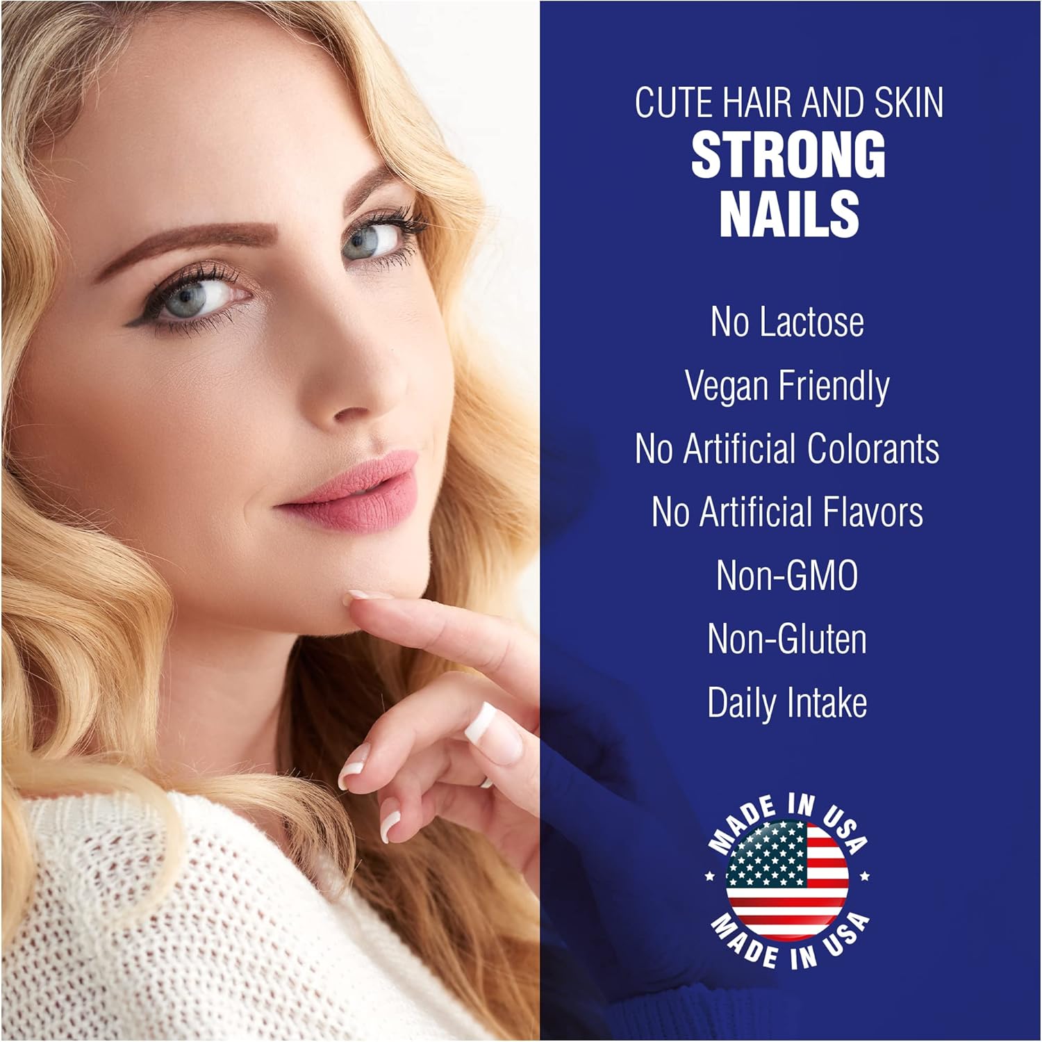 Hair Skin and Nails Supplement 60 Capsule by Natural Systems - Strong Nails and Hair Growth Vitamins for Women and Men - Natural Biotin Hair Skin and Nails Vitamin - Skin Protection Supplements - Image 5