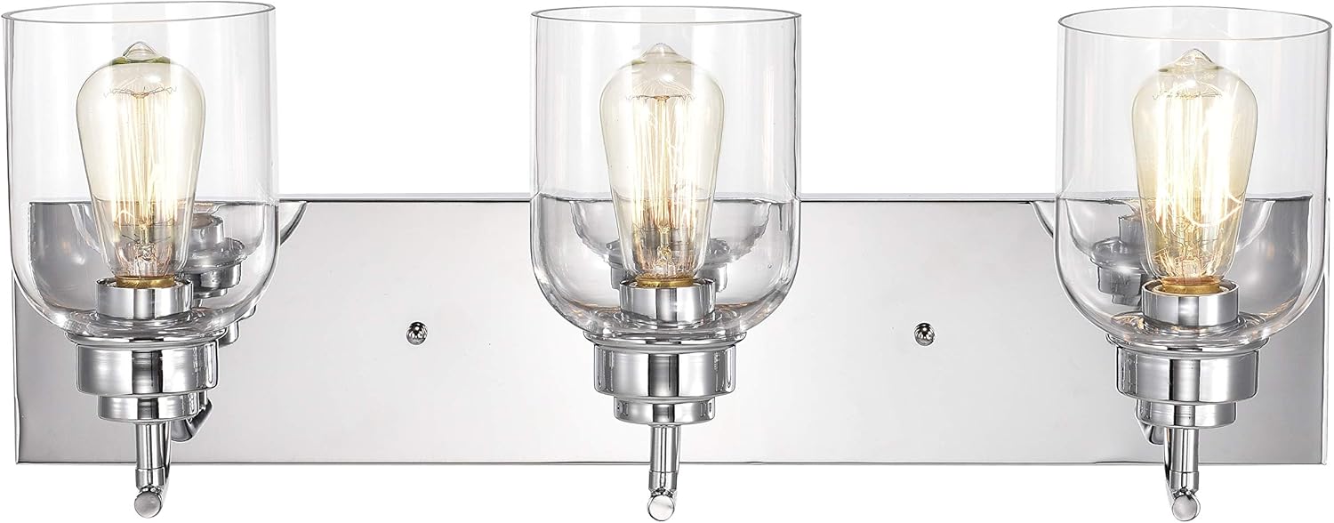Chloe Lighting Thierry Transitional 3 Light Chrome Bath Vanity Fixture 24" Wide