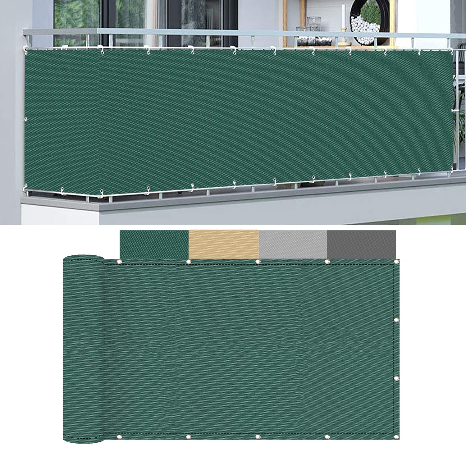 ベランダ越しに抱きしめて Amazon.co.jp: ベランダ目隠しシェード 110x350cm, 撥水シェ