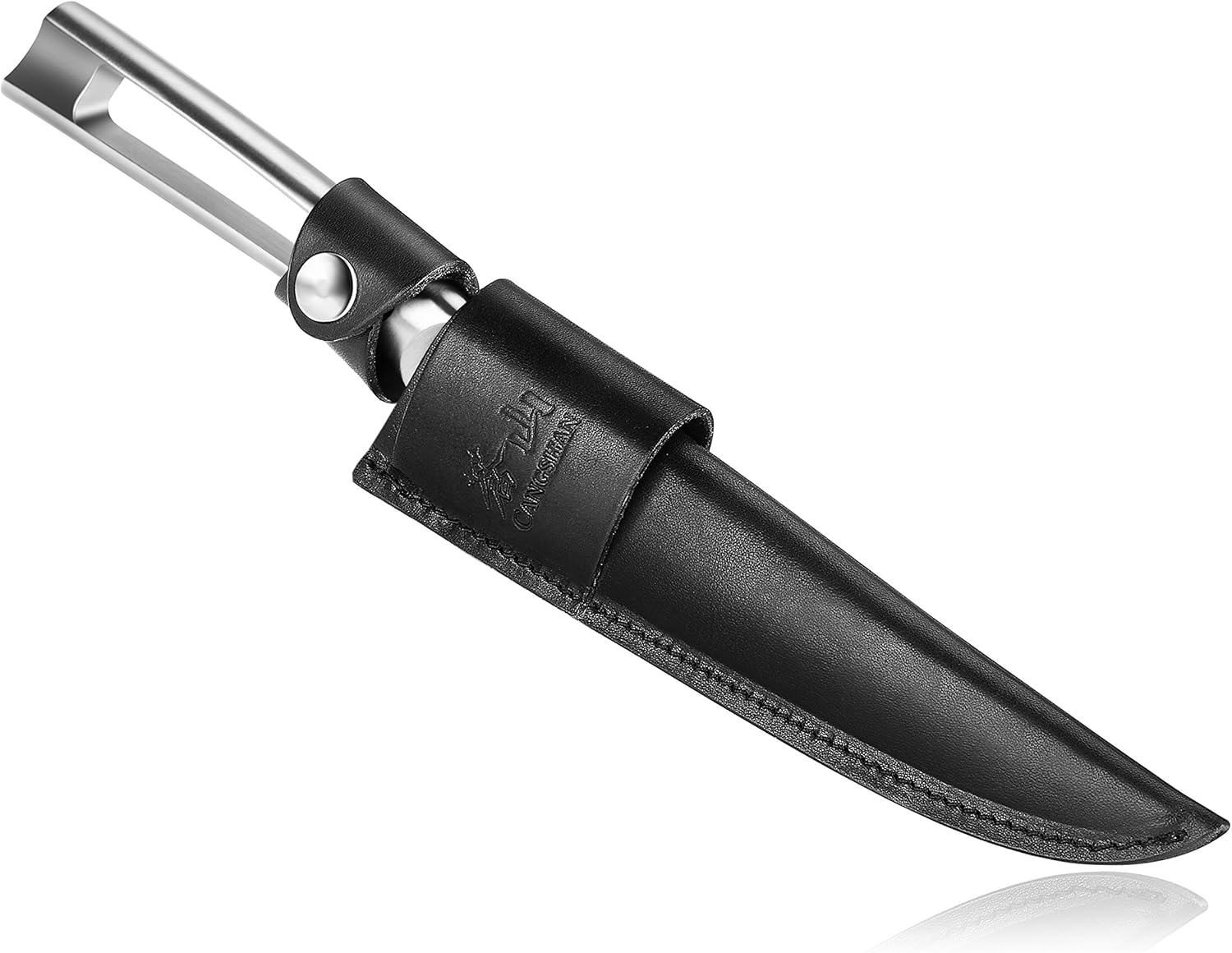 Cangshan TN1 Series 1021639 Swedish 14C28N Steel Forged 7-Inch Fillet Knife and Leather Sheath Set