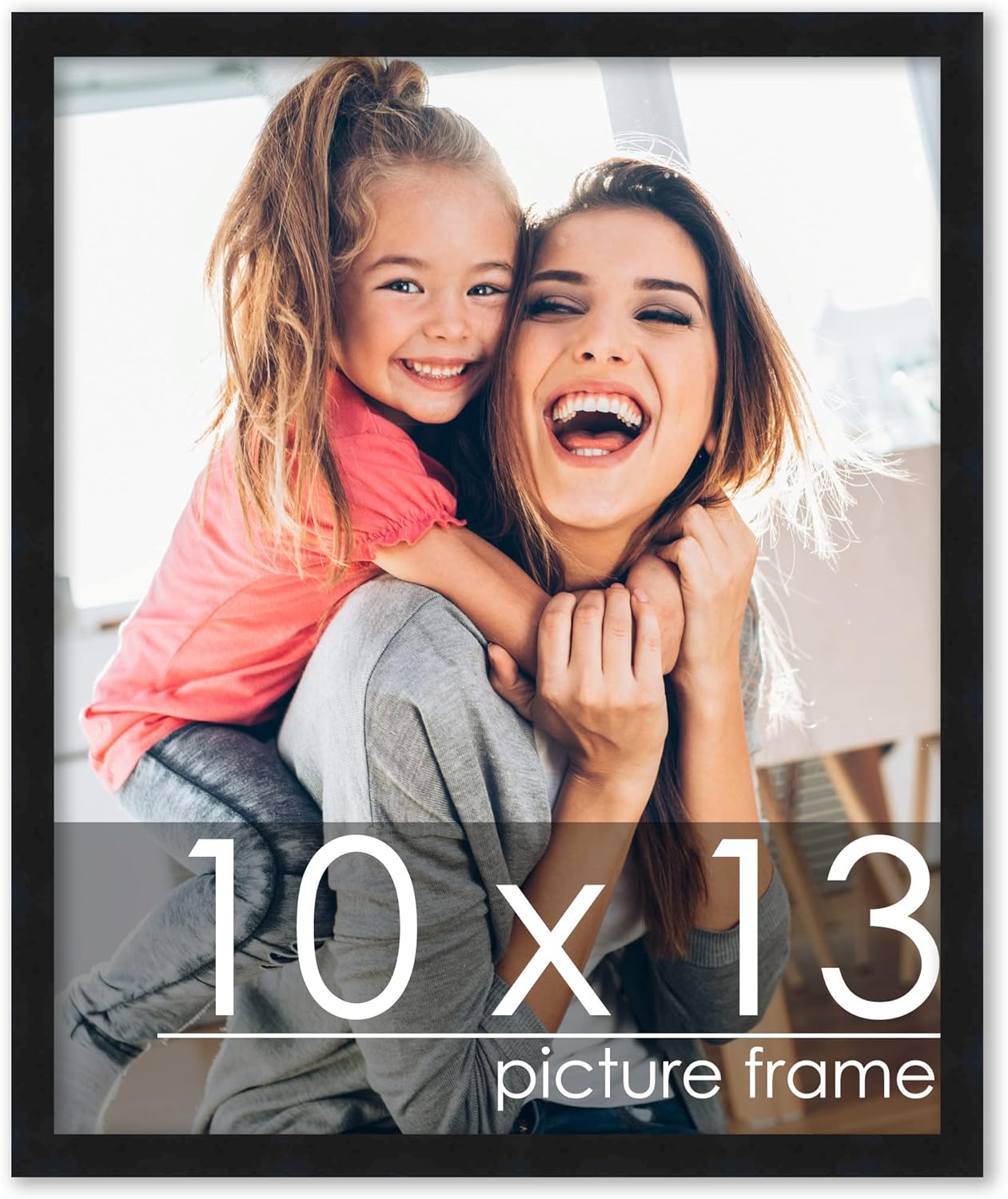Poster Palooza 10x13 Frame Black Solid Wood Picture Frame | 0.75 Inch Moulding Width | Includes UV Acrylic Plexiglass, Foam Board Backing & Hanging Hardware