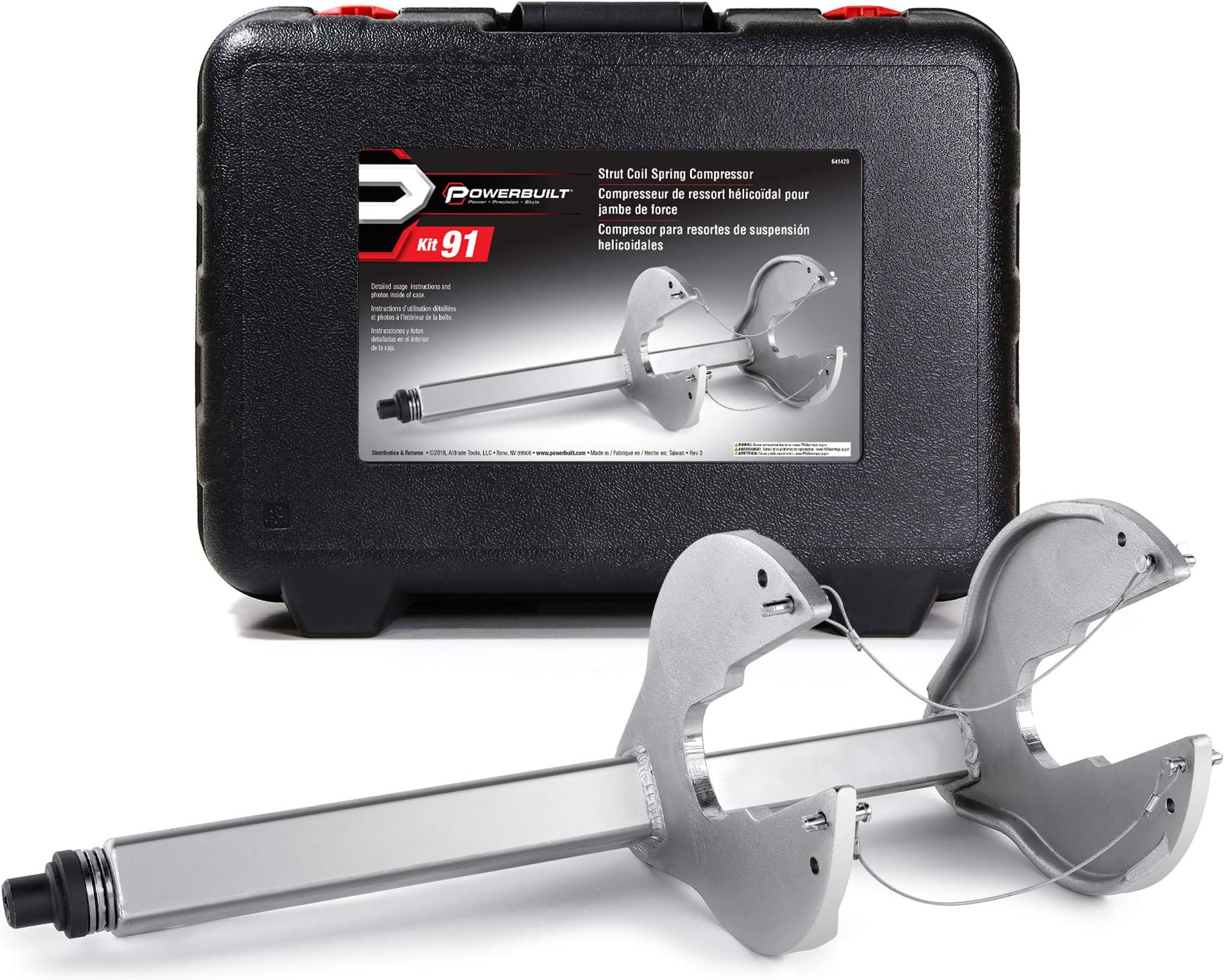 Strut Tool and Strut Coil Compressor Kit, Service Struts, Removal, Installation, Vehicle Strut Suspension Systems - 641429