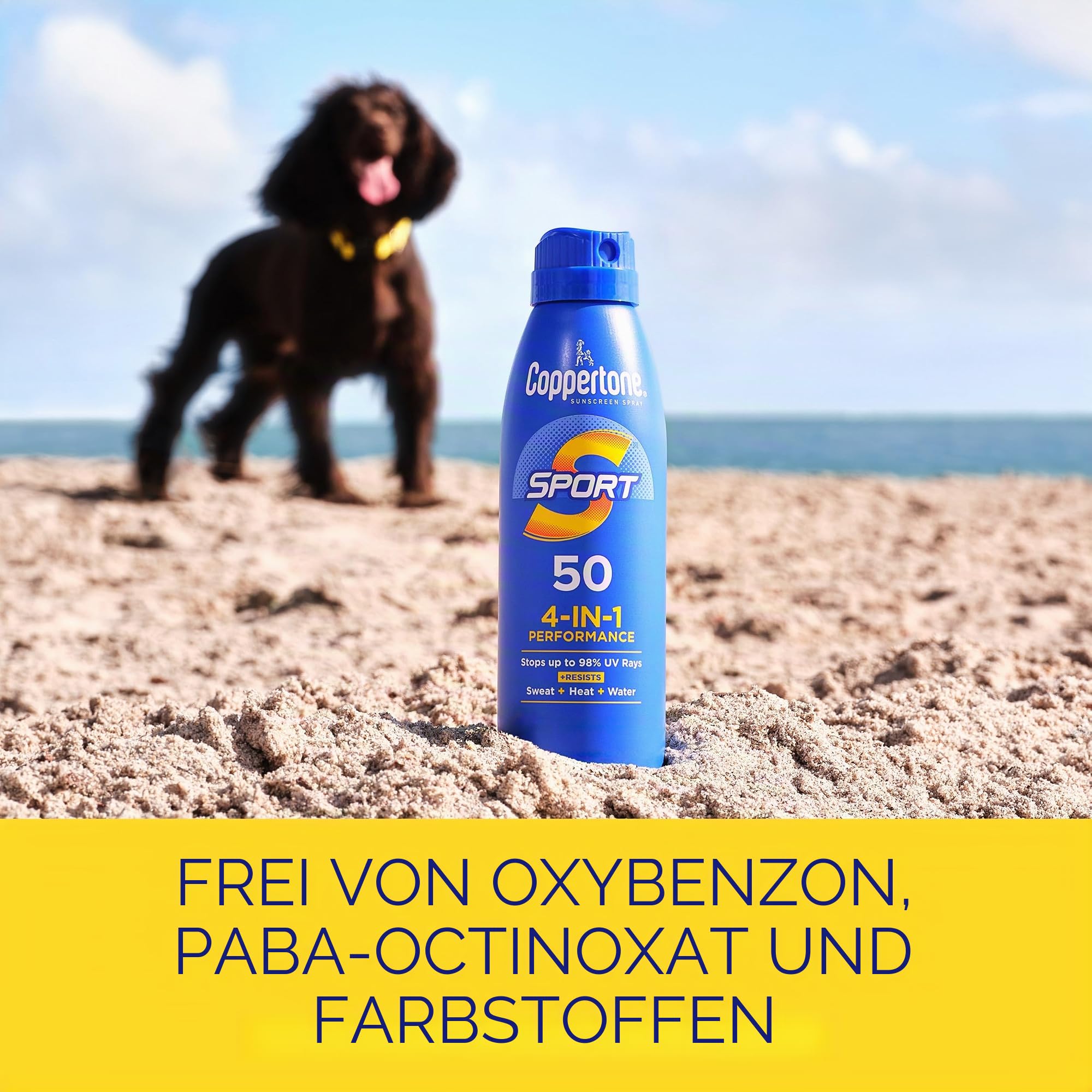 Coppertone Sport Sonnenschutzspray LSF 50, Körper-Sonnenschutz, Wasserabweisendes Spray, Massen-Sonnenschutz, 156 g… – Ansicht 8