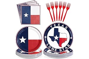 Texas State Flag Party Decorations - 96Pcs Serve 24 Guests