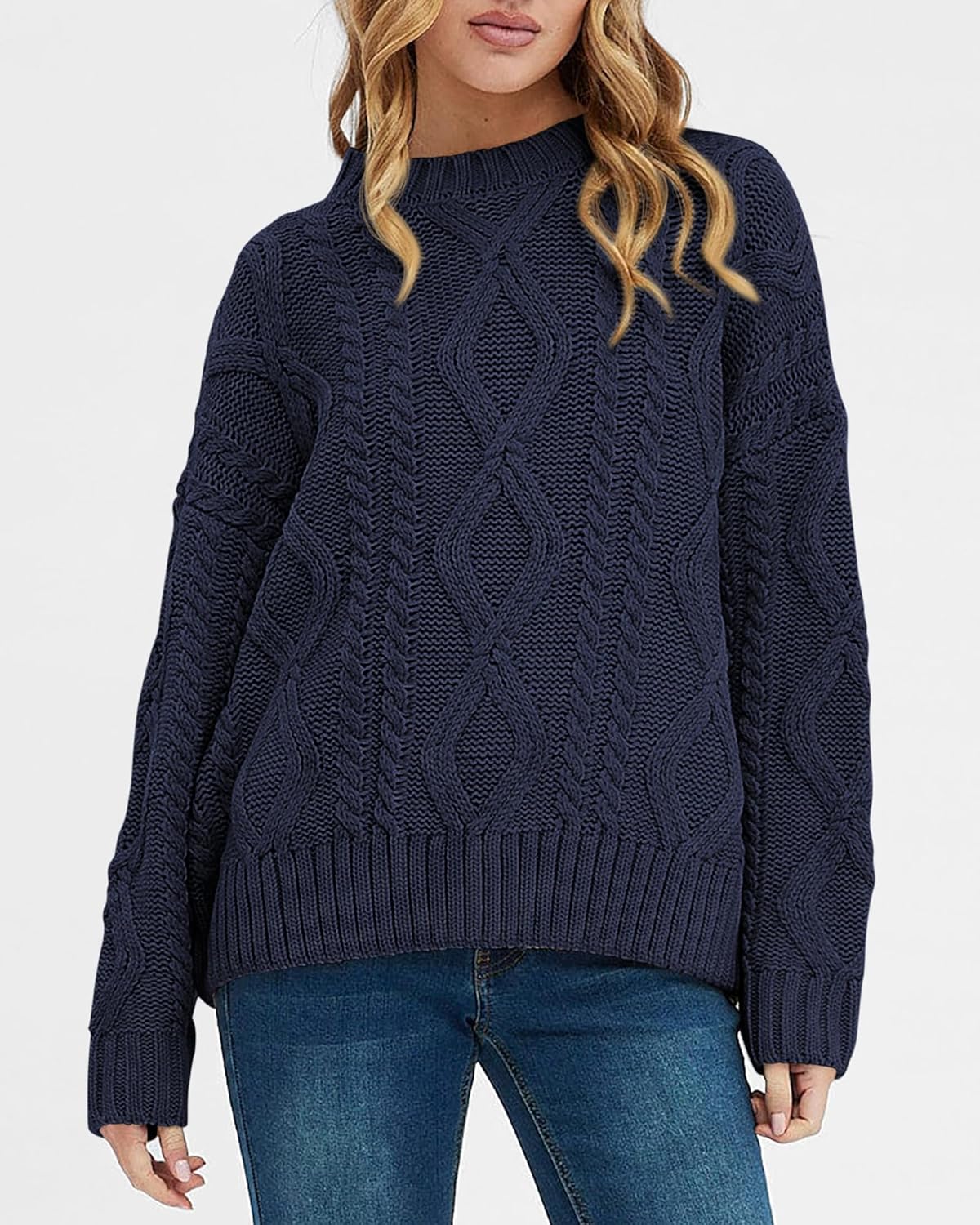 Chic Ribbed Knit Crewneck Sweater for Effortless Fall Style