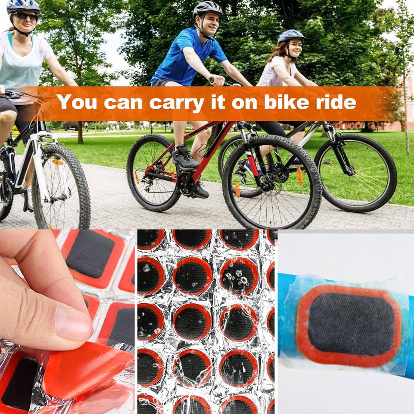 Kit Riparazione Pneumatici Bici - 40 Pezzi Autoadesivi | Con Leve E Raspa | Ideale Per Forature - Foto 7