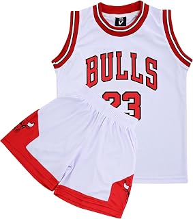 Kids Basketball Kit, 2 Piece Sleeveless Kids Basketball Jersey Shirt & Shorts for 2-14 Years Unisex Children