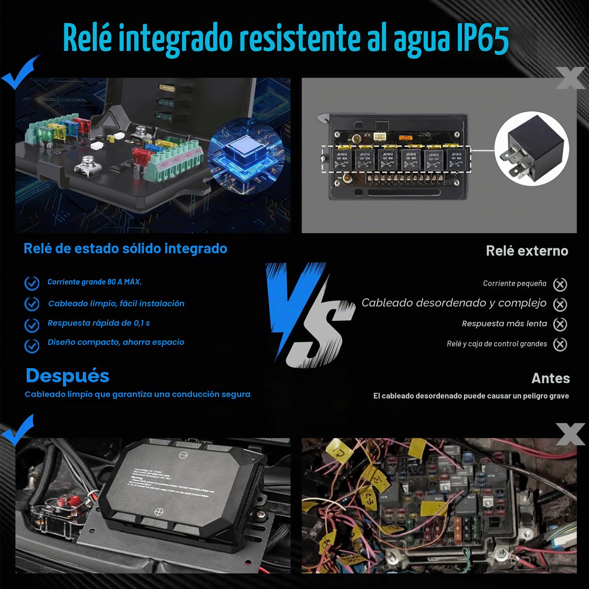 Panel de interruptor RGB de 8 velocidades, regulable automáticamente, panel de interruptores multifunción con memoria de impulso de inclinación instantánea, panel de aluminio para camiones