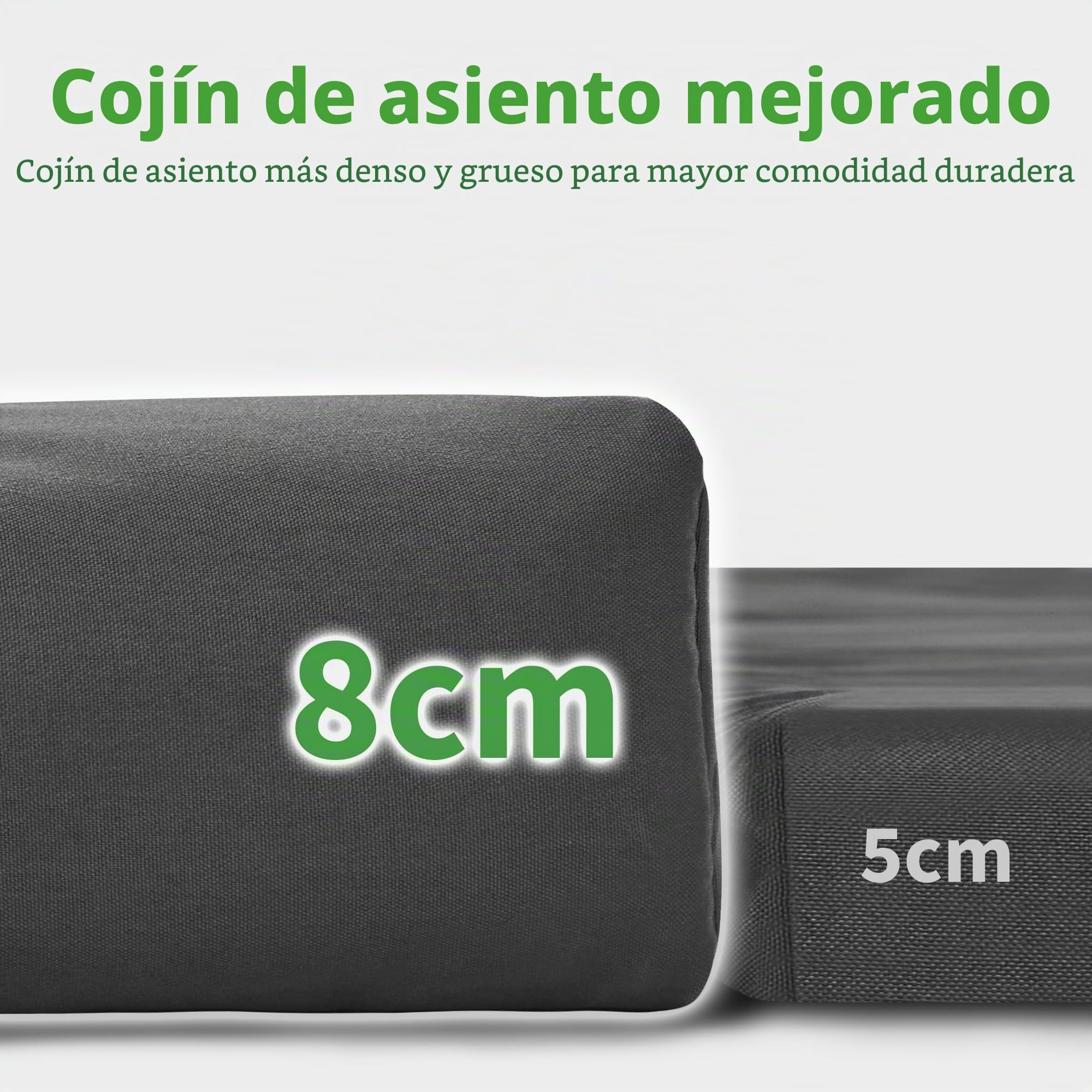 M MCombo columpio de jardín de 3 plazas con función de cama, con cojín extra grueso y toldo parasol, columpio de jardín con capacidad de carga hasta 300 kg, 201x125x173 cm, banco balancín para