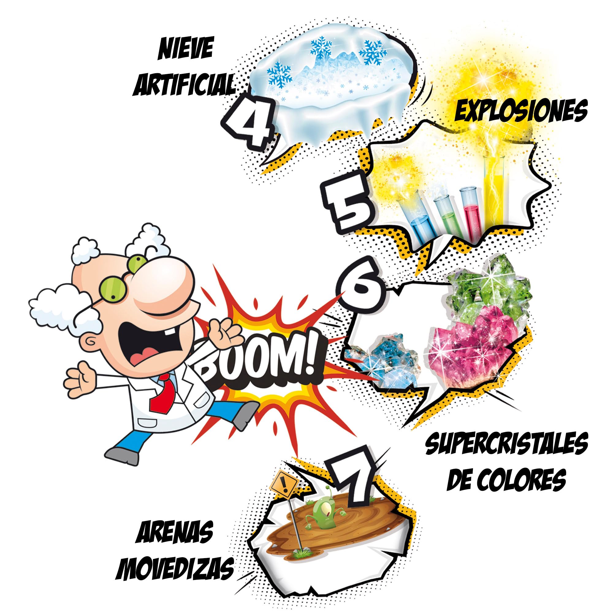 Colorbaby Lisciani - Crazy Science, Laboratorio Scientifico Pazzo, Esperimenti con Slime, Vulcano, Sabbie mobili, Neve Artificiale, Esplosioni, Giocattolo Educativo, Scienza domestica, 8 anni, 47637