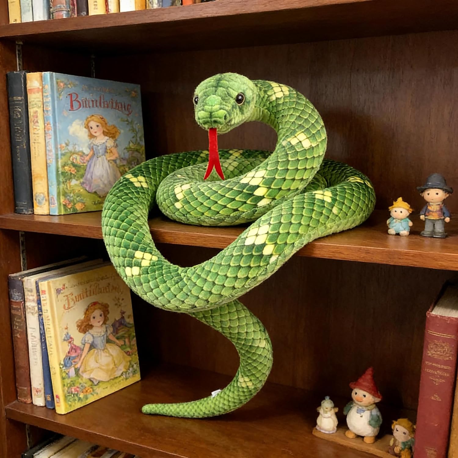 Mukouxun 112 Inch Stuffed Anaconda - Green Kids Plush Snake Toy with Prank Props