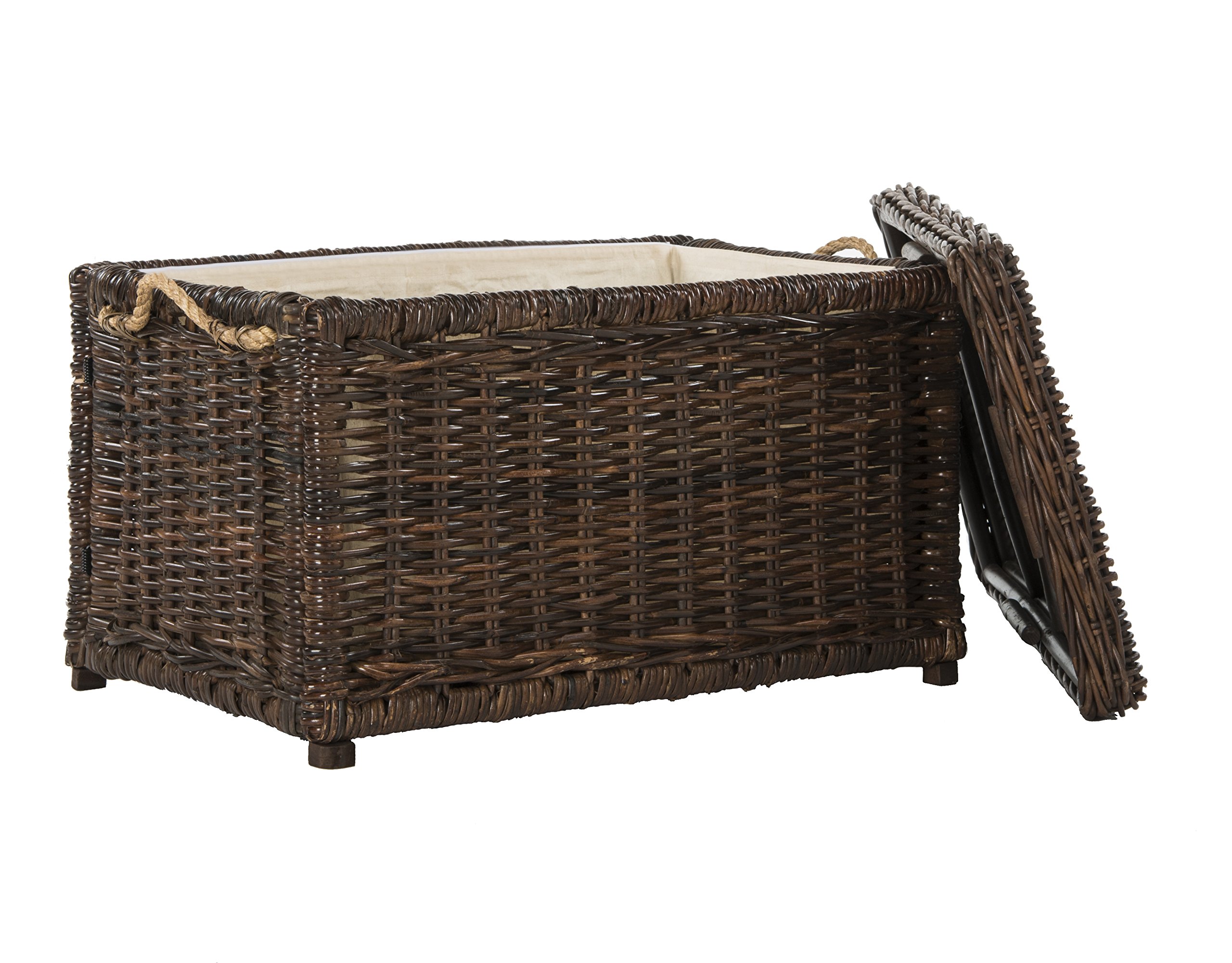 happimess HPM9003A Jacob - Baúl de almacenamiento de mimbre de 30 pulgadas, plegable para almacenamiento plano, ratán-Sarang Buaya, costero para oficina, dormitorio, sala de estar, dormitorio,